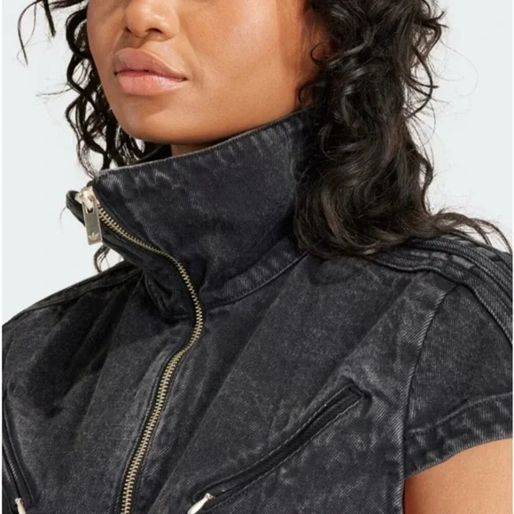 Adidas Fashion Montreal Denim Playsuit Black 
Size Small - Picture 4 of 15